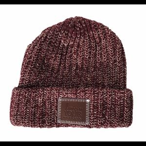 Love Your Melon Burgandy/white speckled Beanie